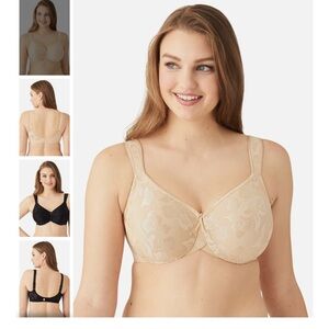 Wacoal Awareness Full Figure Underwire Bra Back Closure Bow women’s size 34D